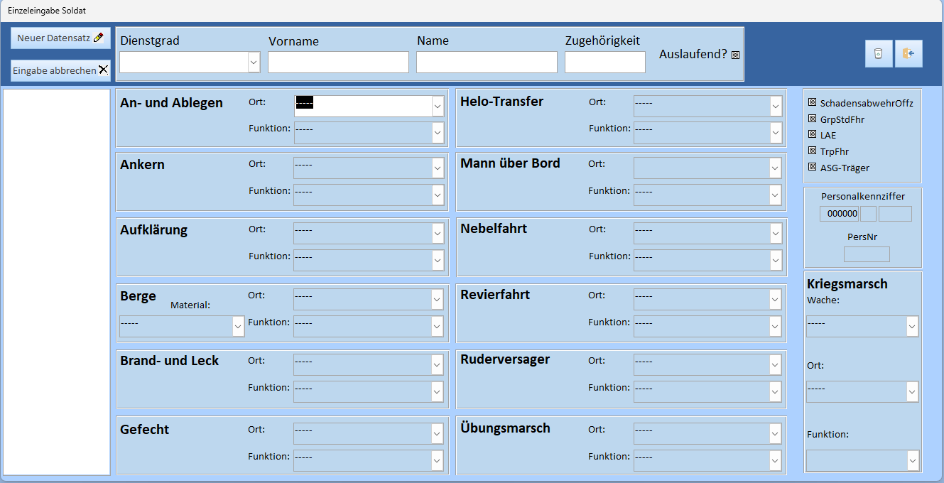 Einzeleingabe Rollenplan